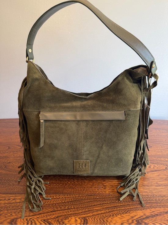 Haute Hippie Handbags - STUNNING Fall’s must have Haute Hippie Olive Green Suede Fringe Hobo Bag!